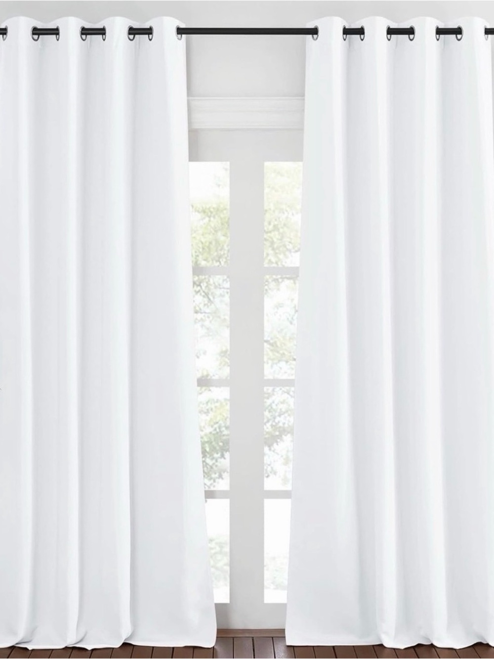 Total Blackout White Grommet Curtain Panel Set - Clean White Drapes